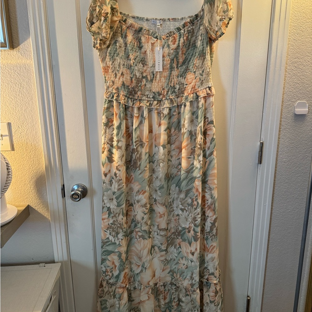 Baltic Born Maxi Dress pink and green
